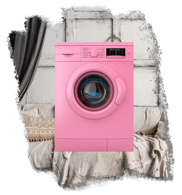 Pink washing machine